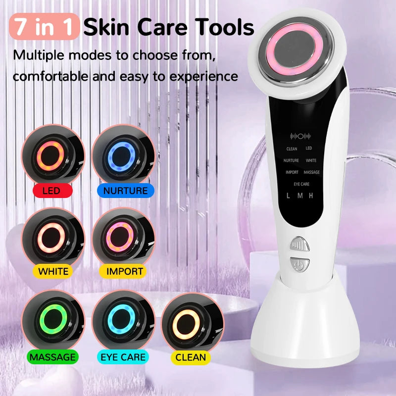 CMH 7 In 1 Facial Massager With LED Light Therapy Device