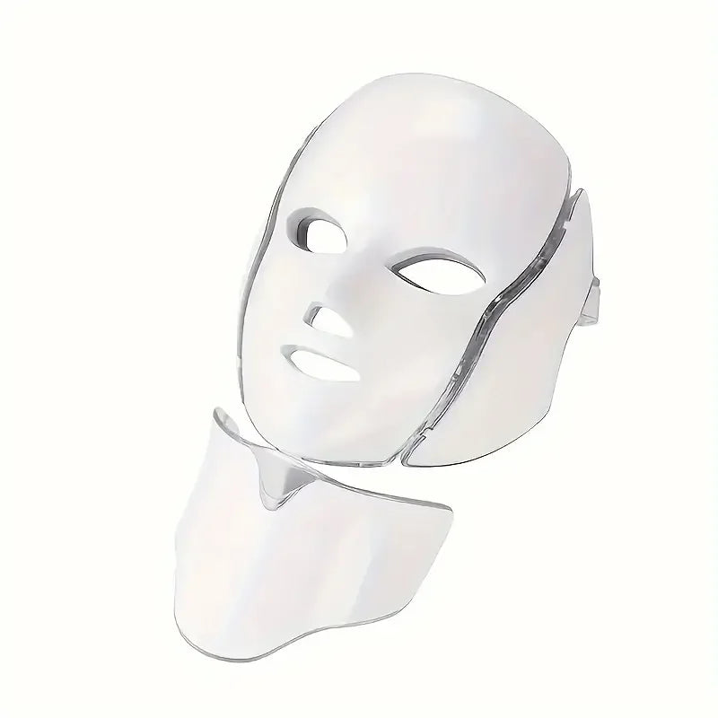 Home-Use LED Face Mask 7-Color Light Beauty Device, USB Rechargeable, Suitable for Facial Use - Facial Skincare Tool