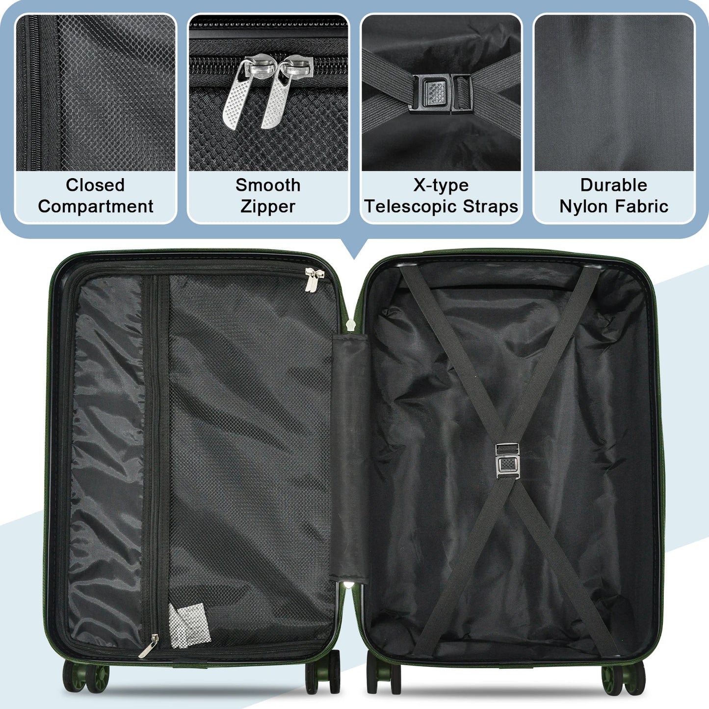 Joyway 6-Piece Luggage Set Lightweight Durable TSA Lock