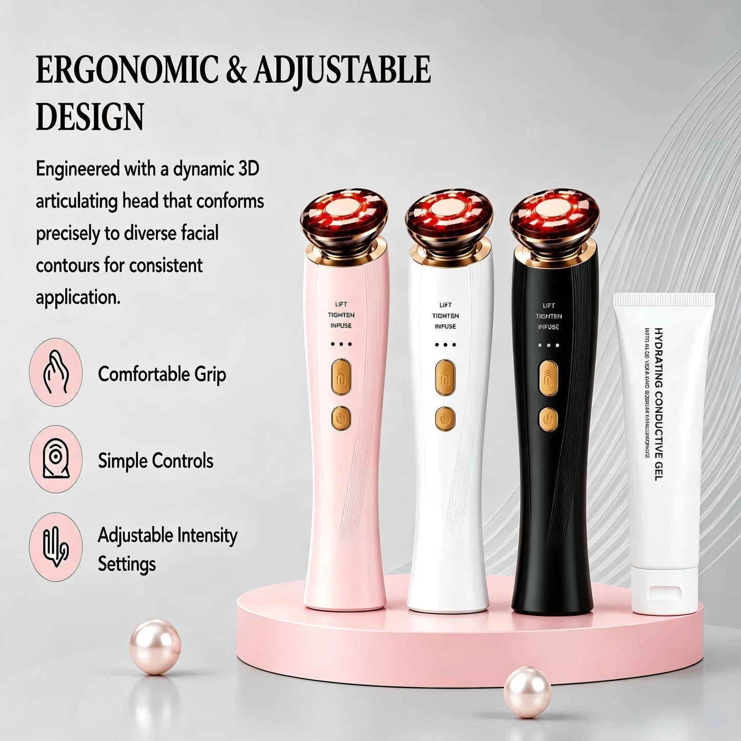 3 In 1 Light Therapy Facial Device V Shaped Massager