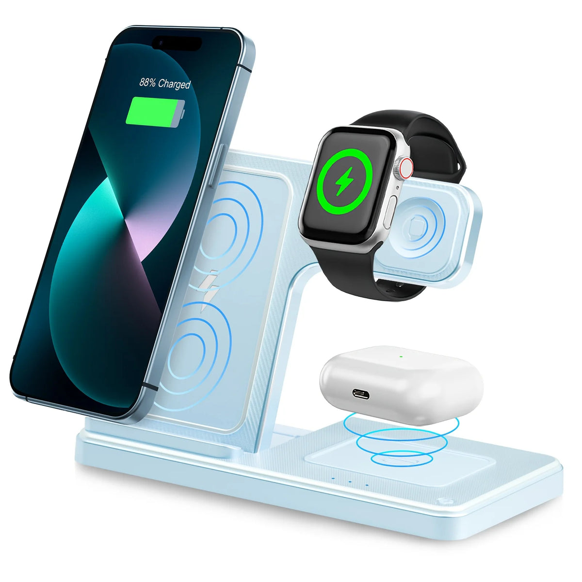 Foldable 3 In 1 Fast Magnetic Wireless Charger For Apple