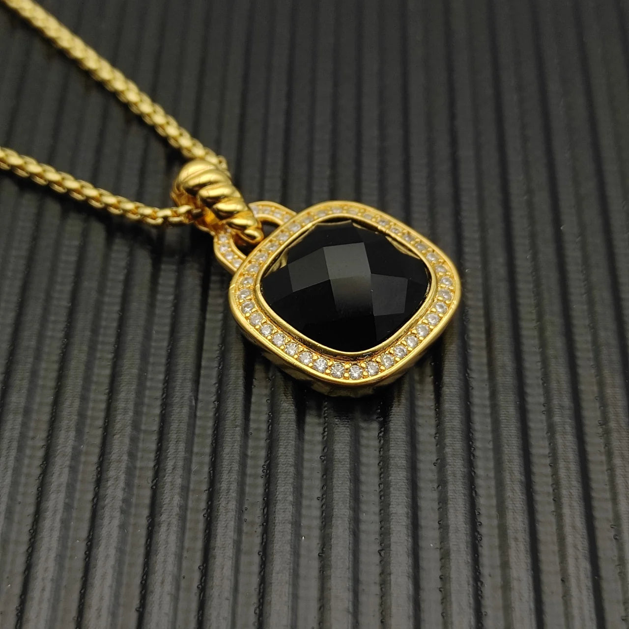 Zircon Square Diamond Cross Necklace Unisex Fine Jewelry