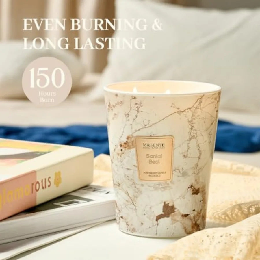Extra Large Candle 150H Scented 3-Wick Highly Scented Jar Candles XL Candle for Home Decor Long Lasting Aromatherapy Candle for