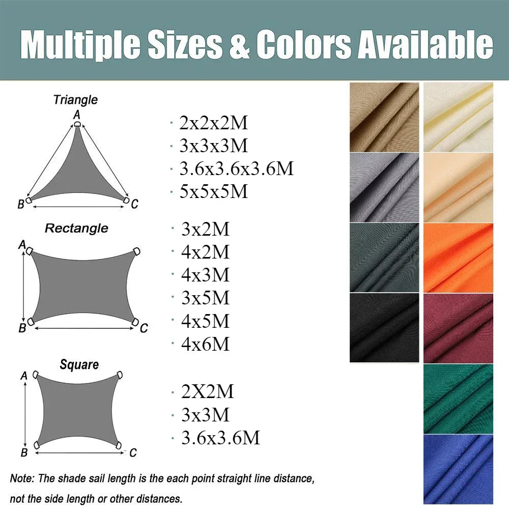 Waterproof Shade Sail For Outdoor Canopy And Patio