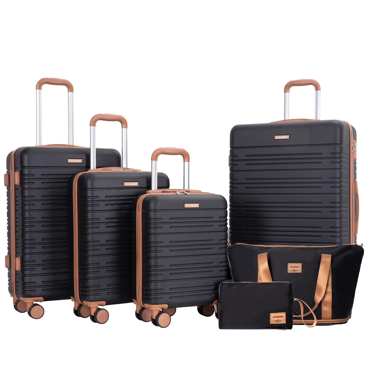 Luggage Sets 6 Piece, Suitcases with Double Spinner Wheels and TSA Lock, Hardcase 6 Set 16/20/24/28 Luggage with Travel Duffle Bag