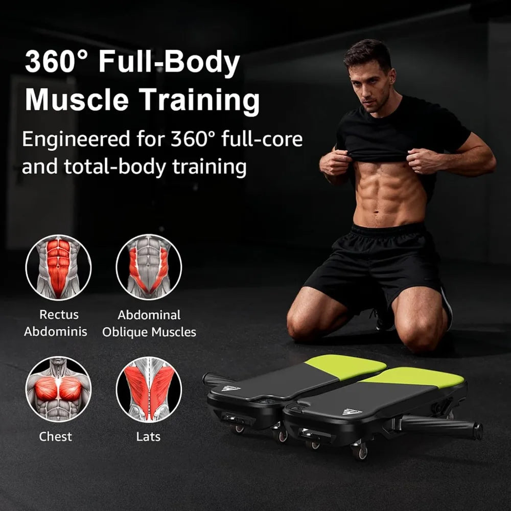 Upgrade Ab Roller Wheel Detachable Abdominal Wheel With 360° for Core Workout, Multi-Directional Abs Roller Board