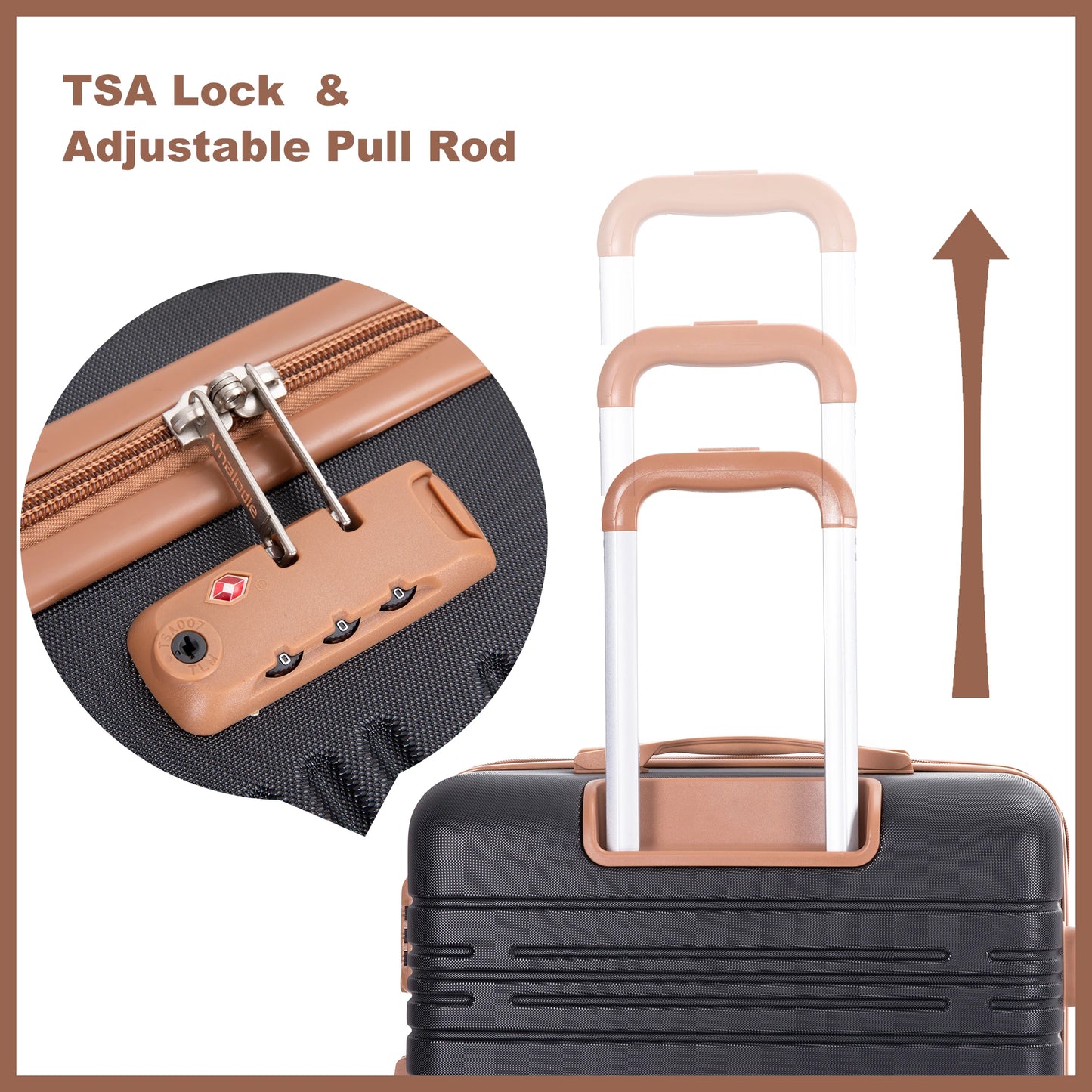 Luggage Sets 6 Piece, Suitcases with Double Spinner Wheels and TSA Lock, Hardcase 6 Set 16/20/24/28 Luggage with Travel Duffle Bag