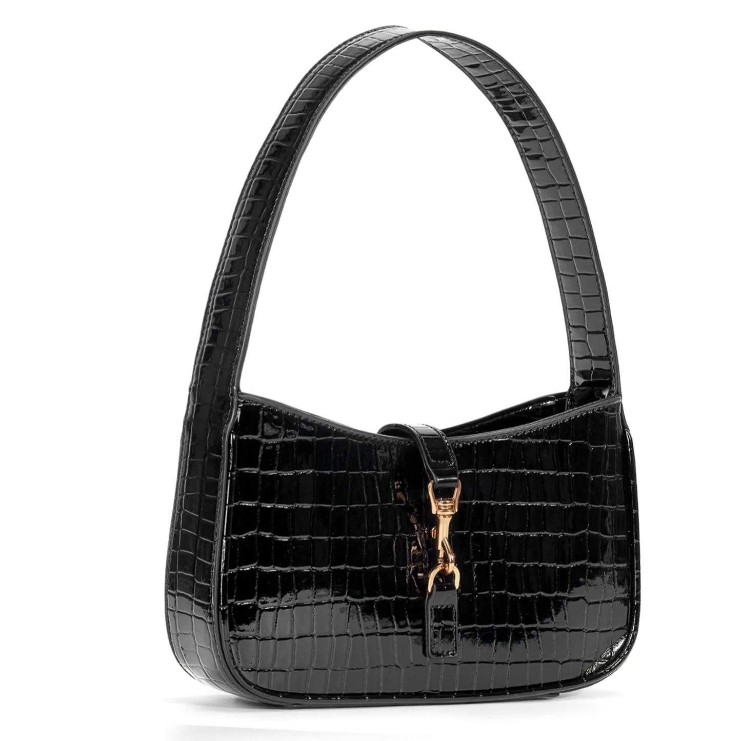 Patent Leather Shoulder Bag For Women Luxury Hobo Purse Elegant