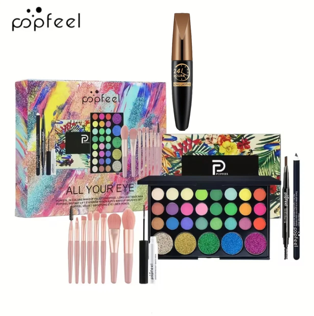 POPFEEL All In One Full Face Makeup Kit Brush Mascara