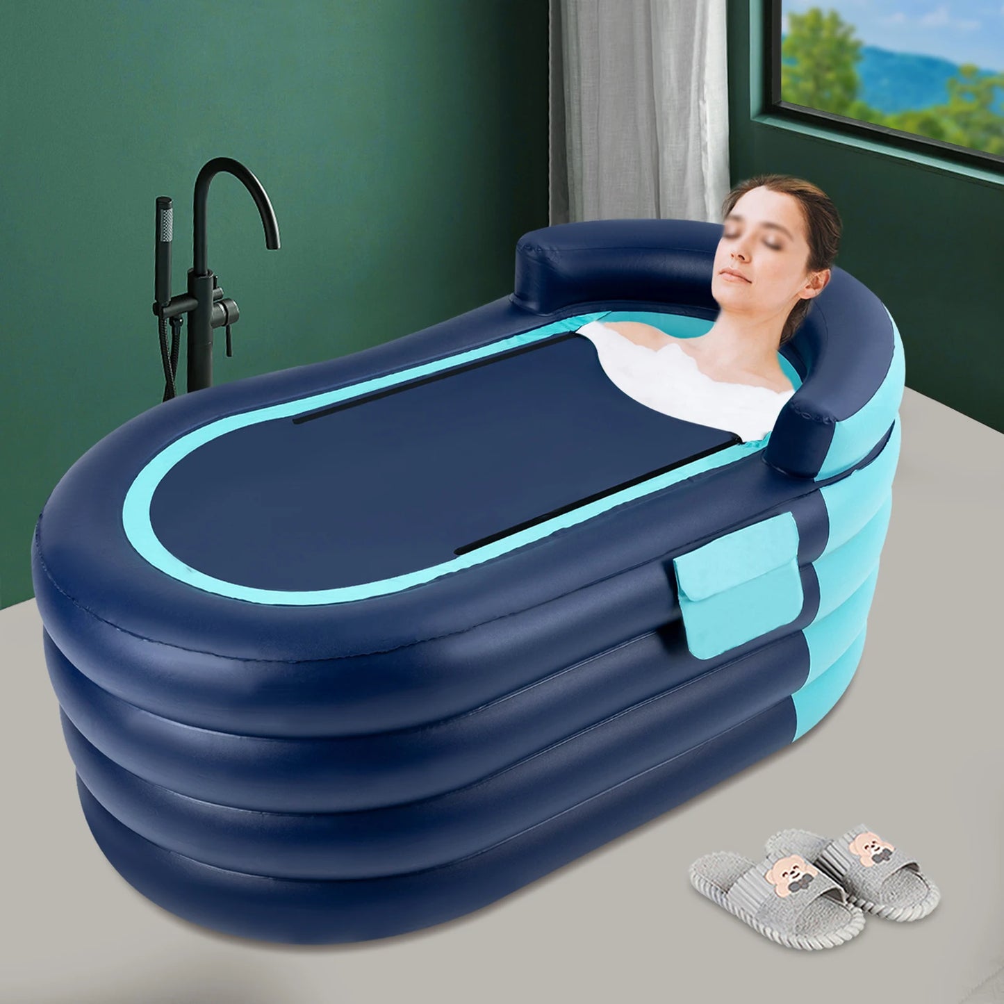 Inflatable Adult Bathtub With Air Pump Freestanding Spa Tub