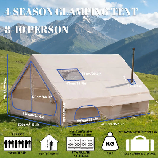 Inflatable Camping Tent With Skylight And Breathable Mesh For Glamping