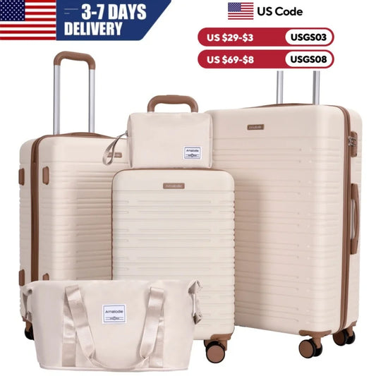 Travelhouse CN 5-Piece ABS Spinner Luggage Set With TSA Lock