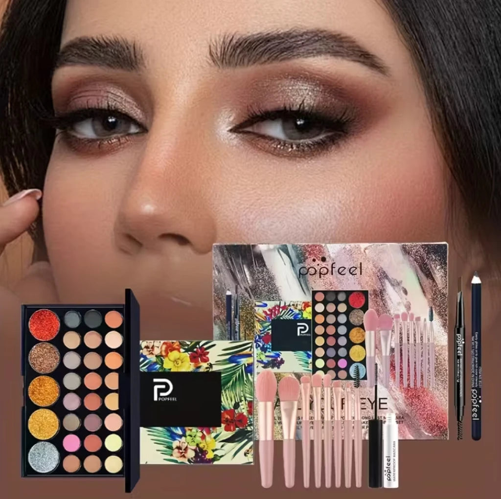 POPFEEL All In One Full Face Makeup Kit Brush Mascara