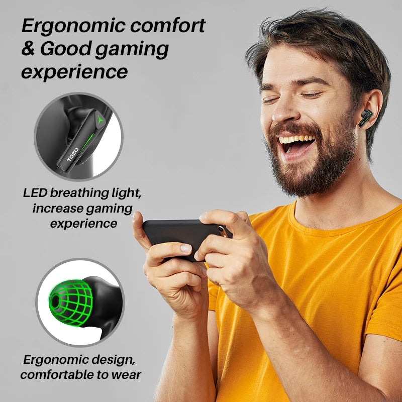 Refurbished TOZO G1 45ms Low Latency Game Earbuds Bluetooth Wireless Earphones Headset 20-40KHz Sound Bass Gamie Music Dual Mode