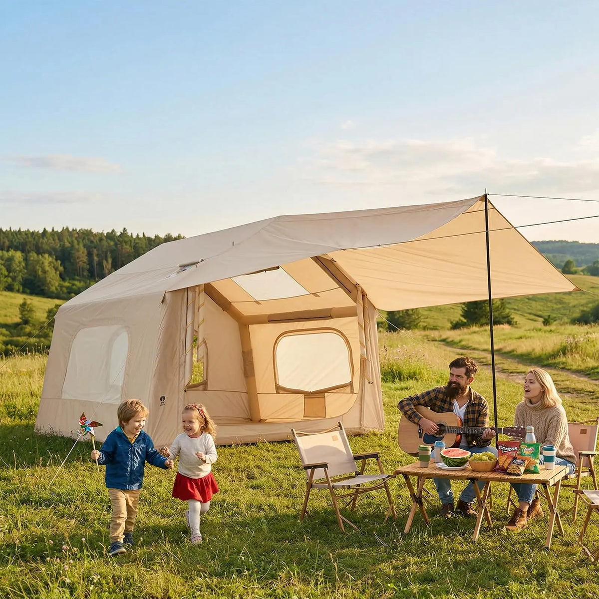 Six Person Inflatable Camping Tent With Skylight And Quick Setup