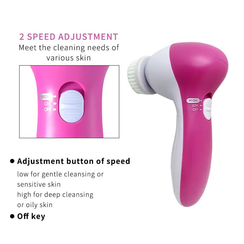 Electric Facial Cleaner Five In One Cleansing Brush Skin Care