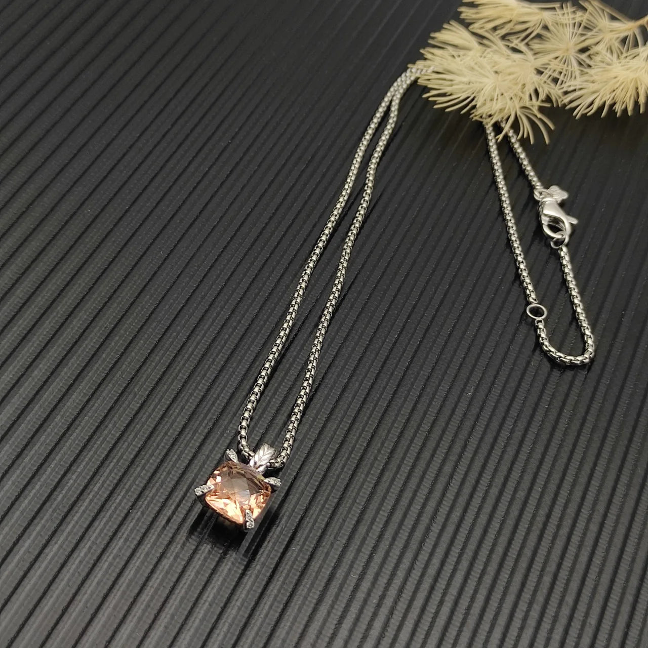 Zircon Square Diamond Cross Necklace Unisex Fine Jewelry