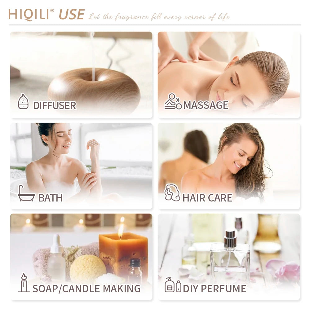 HIQILI Natural Essential Oils Set Geranium Tea Tree Lavender
