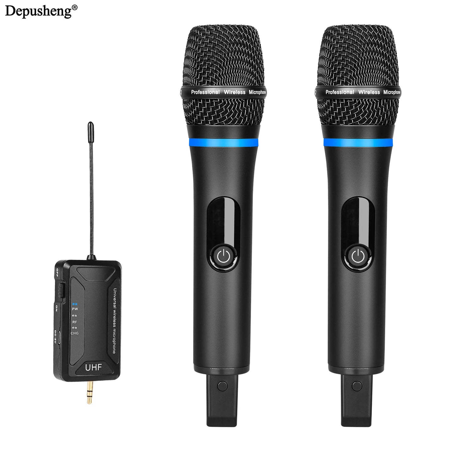 Wireless Microphone Depusheng UHF Metal Dynamic Handheld Karaoke Mic With Rechargeable Receiver For Karaoke Wedding