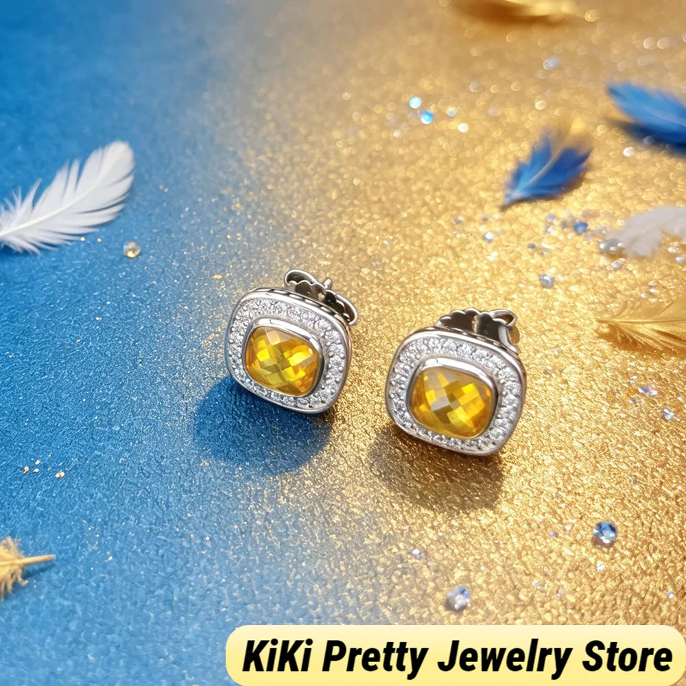 Sterling Silver Zircon Earrings 925 Elegant Gift Idea