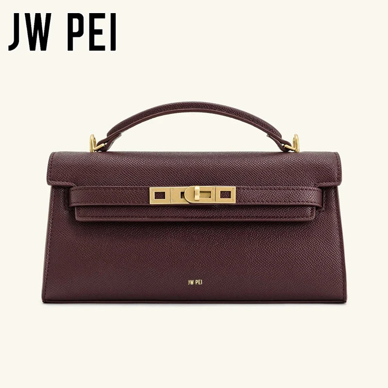 JW PEI Noor Women's Crocodile Pattern Leather Handbag Mini Top Handle Purse Structured Crossbody Bag Designer Inspired Fashion Tote