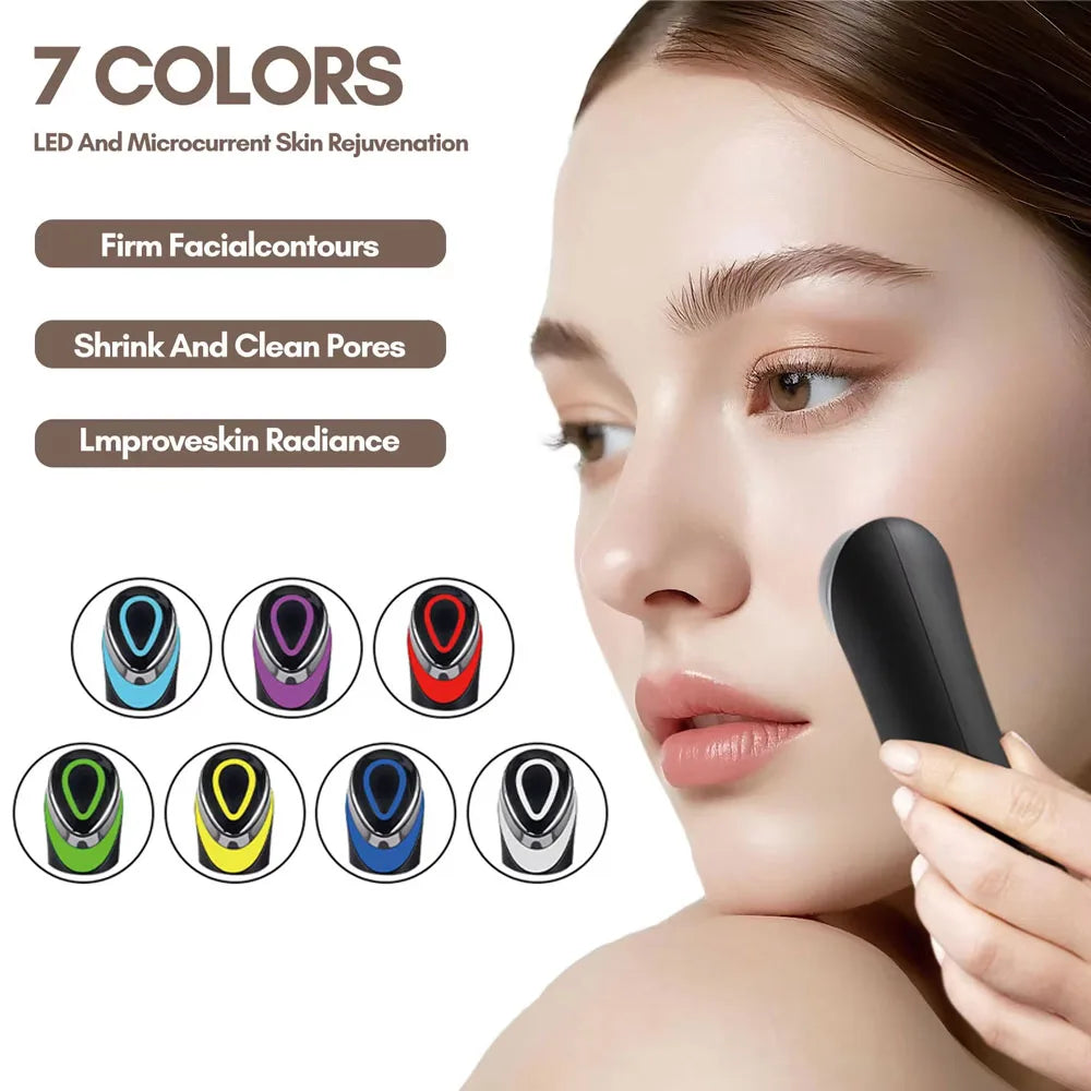 7 Color Galvanic Microcurrent Beauty Device High Frequency Vibration Face Massager Ems Neck Eye Lift Wrinkle Removal AU