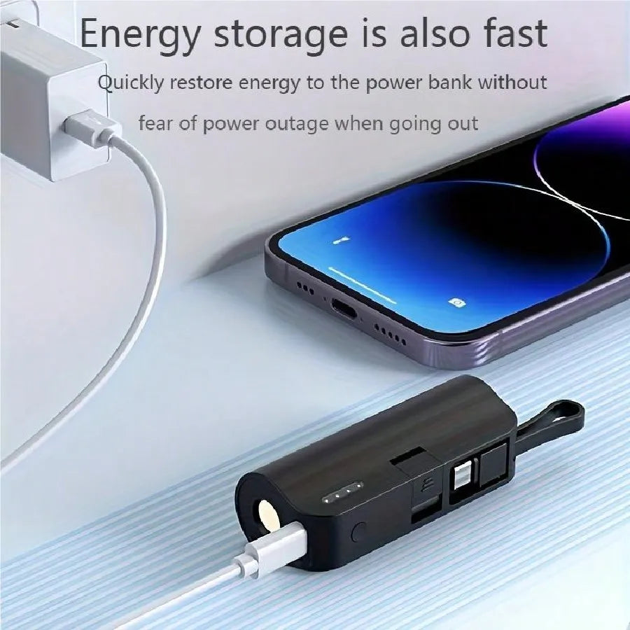 Portable 5000mAh Power Bank With Built In Type C Output