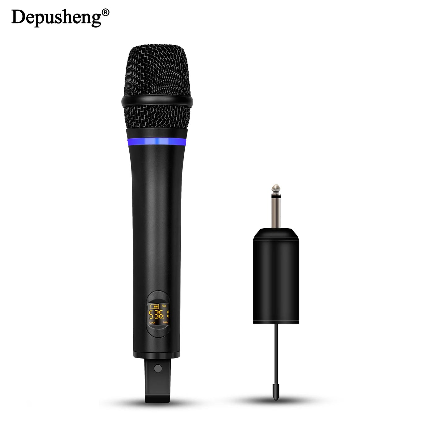 Wireless Microphone Depusheng UHF Metal Dynamic Handheld Karaoke Mic With Rechargeable Receiver For Karaoke Wedding