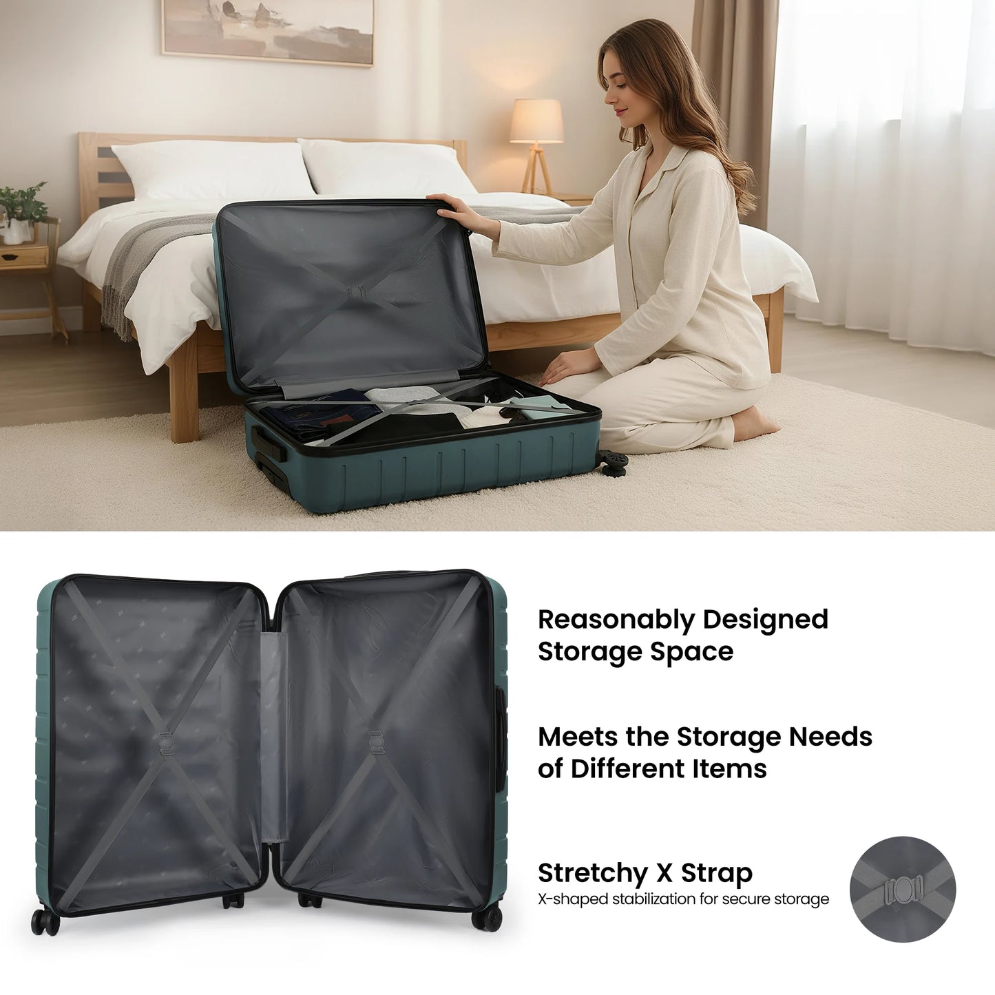 New York XPress Lightweight Hardshell Luggage Rolling Suitcase