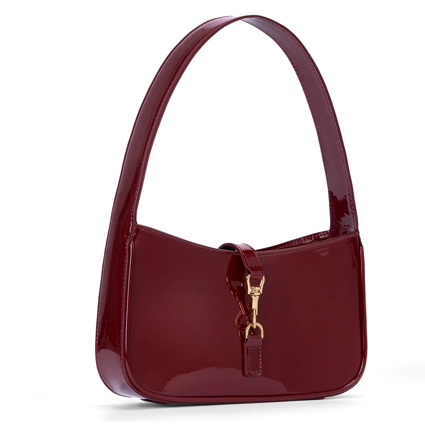 Patent Leather Shoulder Bag For Women Luxury Hobo Purse Elegant