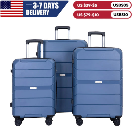 Travelhouse Hardshell Spinner Luggage Set Lightweight Three Piece