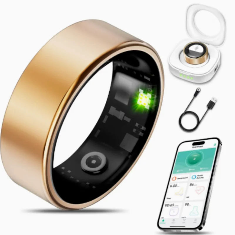2026 Smart Ring Bluetooth Call Heart Rate Blood Pressure Monitor 5ATM Waterproof Health Ring Men Women For Xiaomi Gift
