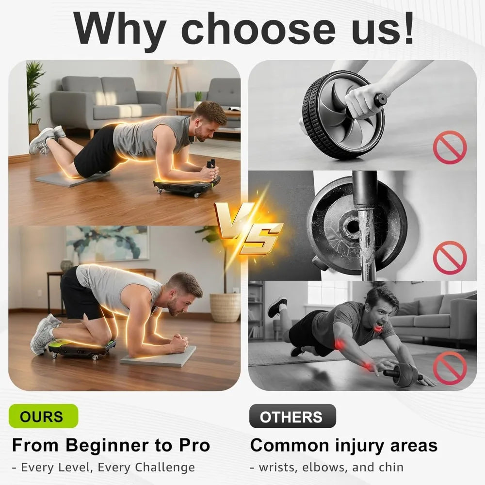 Upgrade Ab Roller Wheel Detachable Abdominal Wheel With 360° for Core Workout, Multi-Directional Abs Roller Board