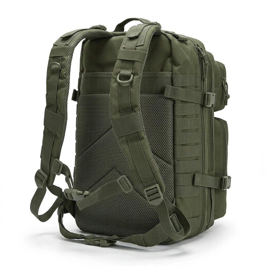 Men 45L Tactical Hiking Backpack Molle Mountaineering Water Resistant Outdoor Camping Trekking Backpacking Bushcraft Travel Rucksack Bug Out Bag Survival Emergency Large Capacity Climbing Cycling Daypack Women Durable Wear Re