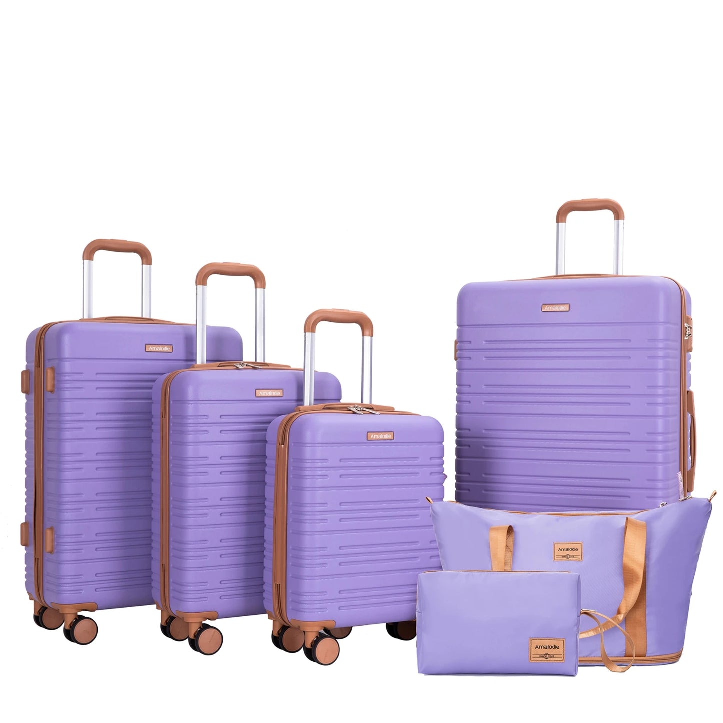 Luggage Sets 6 Piece, Suitcases with Double Spinner Wheels and TSA Lock, Hardcase 6 Set 16/20/24/28 Luggage with Travel Duffle Bag