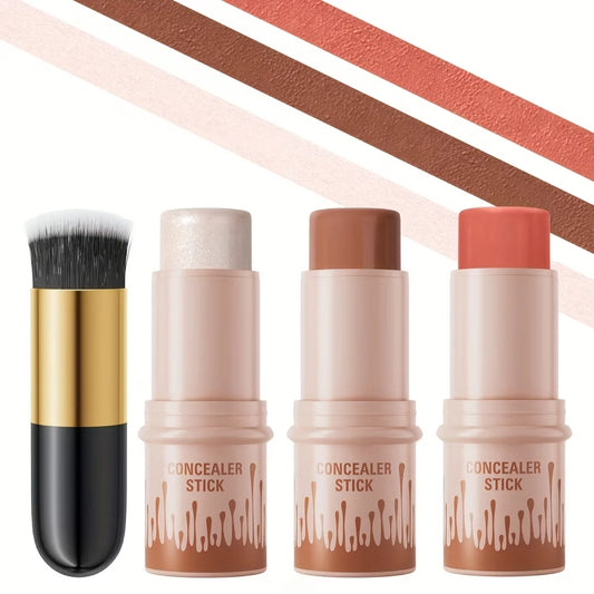 3-Piece Contour Stick Set With Blush Highlighter Bronzer And Eyeliner