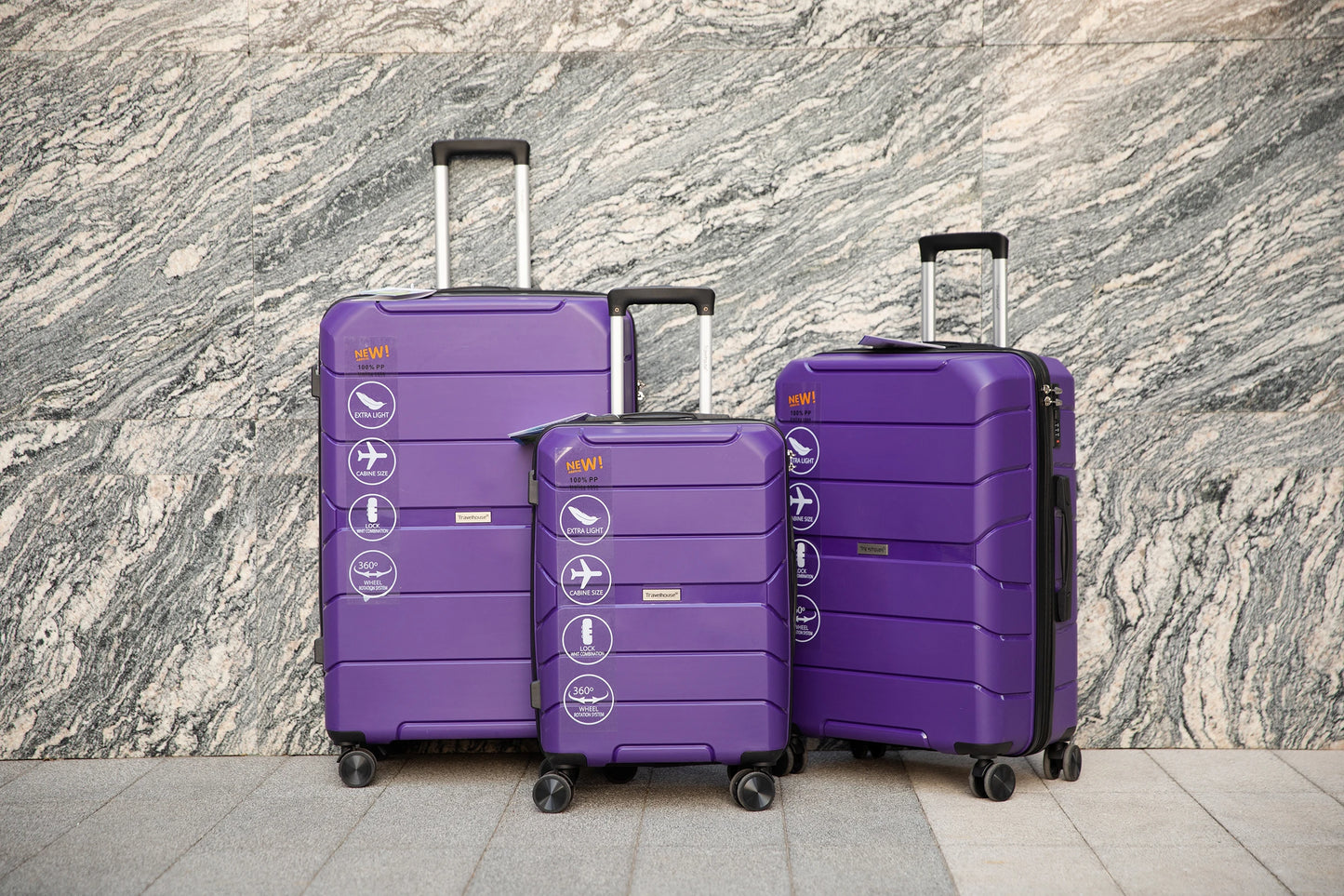 Travelhouse Hardshell Spinner Luggage Set Lightweight Three Piece