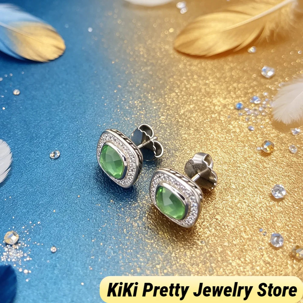 Sterling Silver Zircon Earrings 925 Elegant Gift Idea
