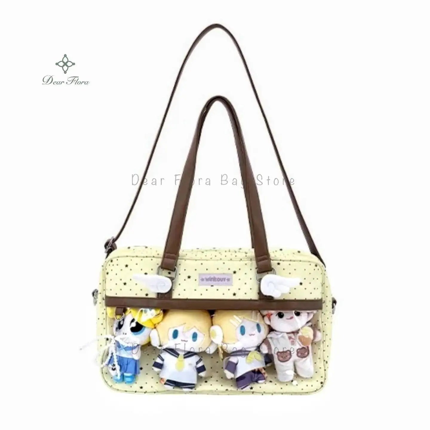 Lace Ita Bag With Large Capacity Transparent Pocket For Women