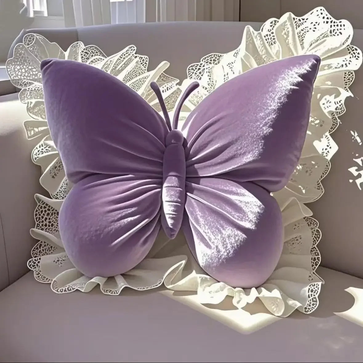 Princess Butterfly Decorative Pillow Cushion For Home Office Car Sofa