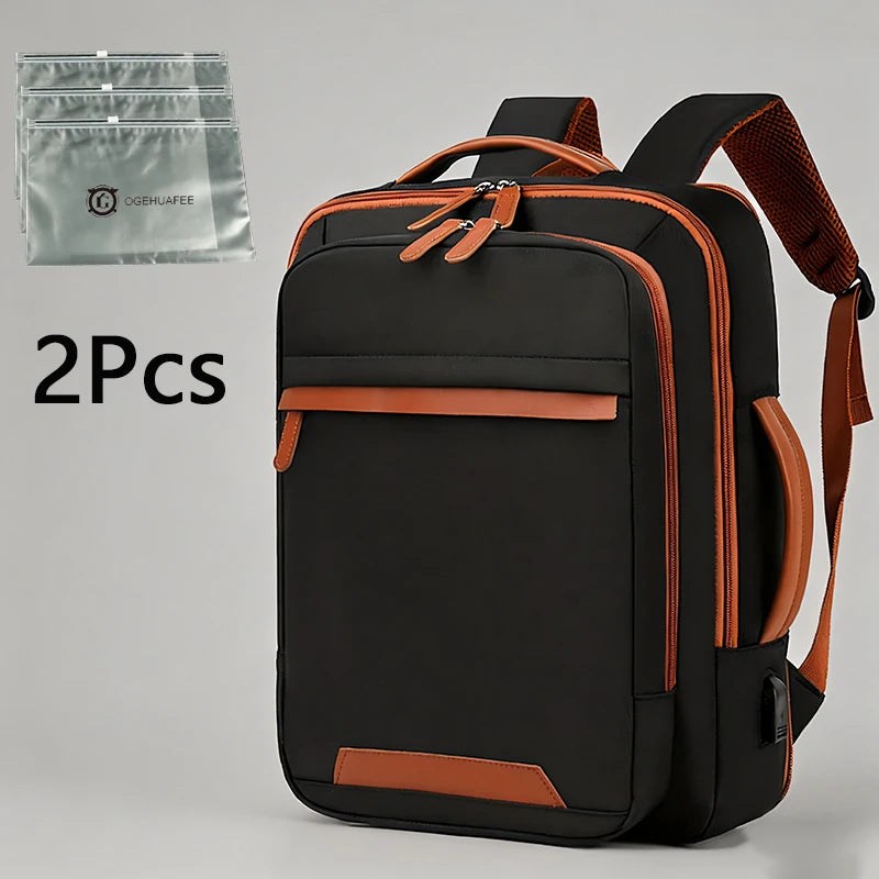 Oghuafee Large-Capacity Expandable Computer Backpack, Lightweight Commuter Backpack, Dry and Wet Separation Unisex Casual Nylon Backpack, Suitable for Commuting, Travel, Etc