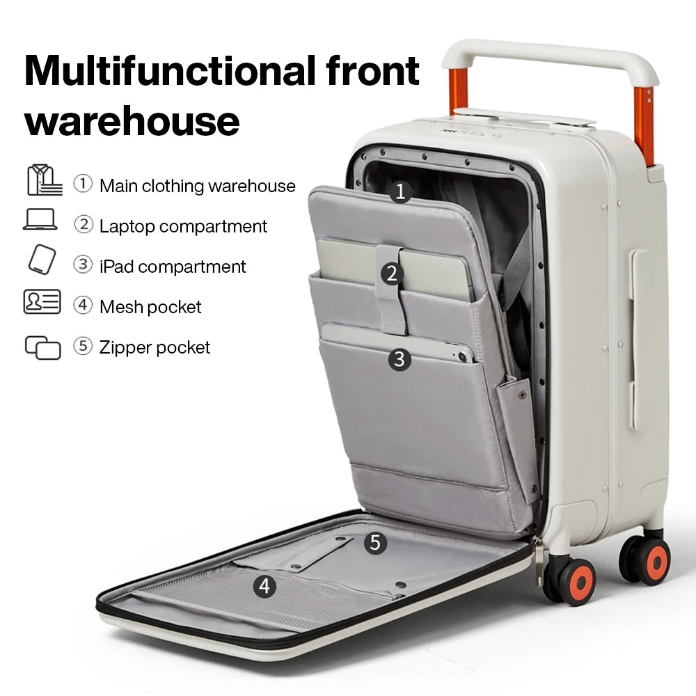 Mixi Wide-Handle Luggage Hardside Suitcase For Travel