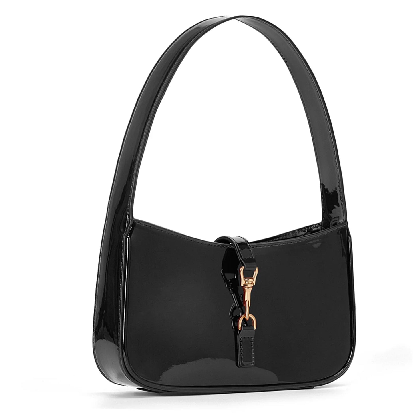 Patent Leather Shoulder Bag For Women Luxury Hobo Purse Elegant