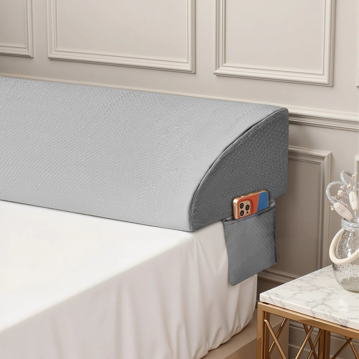JHK Cooling Memory Foam Headboard Wedge Pillow With Washable Cover