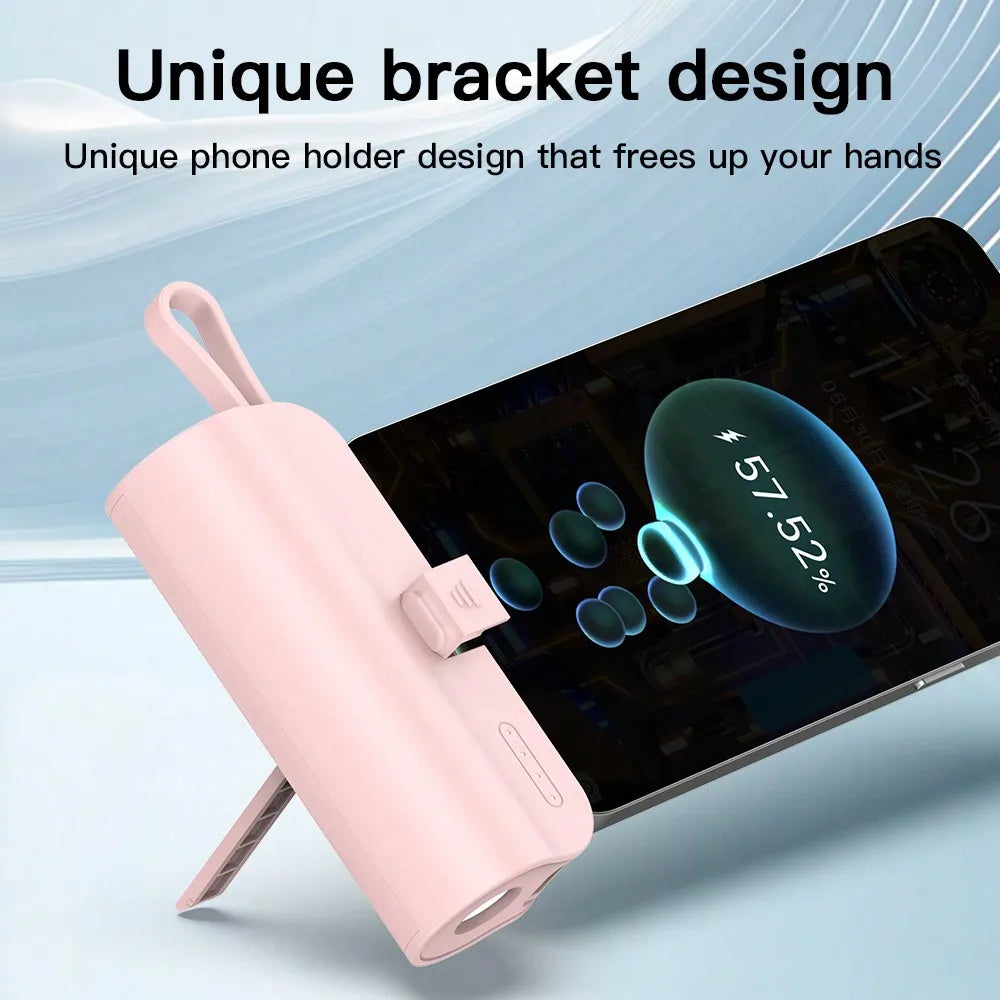 Portable 5000mAh Power Bank With Built In Type C Output