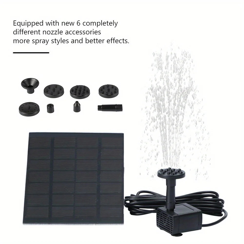 Solar Pond Fountain Pump With Six Nozzles For Bird Baths