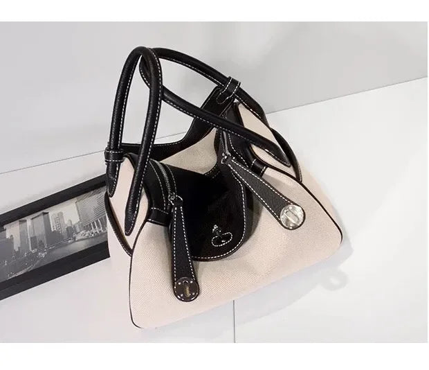 Fashion Bags 26CM 30cm Genuine leather bags Two-tone Fashion Women Handbag 2019 Shoulder bags women Lady Factory wholesale