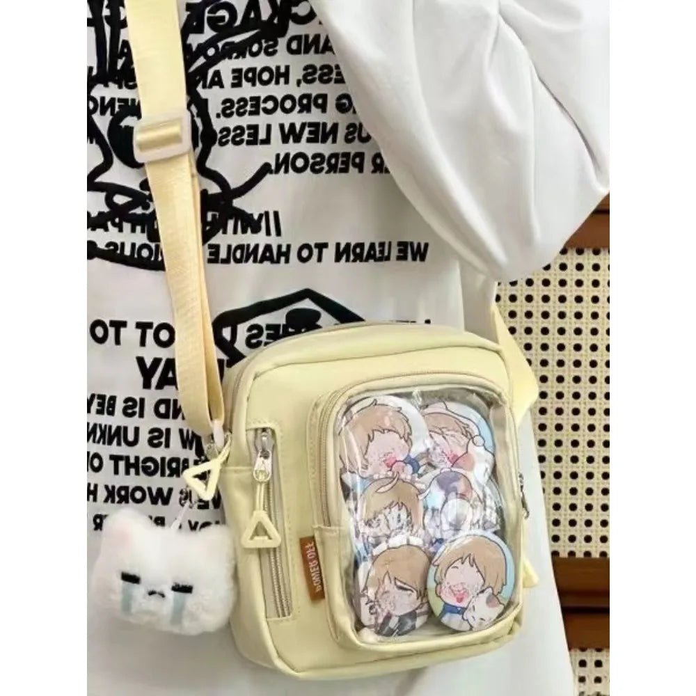 Mini Itabag Women Korean Casual Crossbody Bags Transparent Pocket Small Shoulder Bag Purses and Phone Ita Bag Y2K DIY Bag