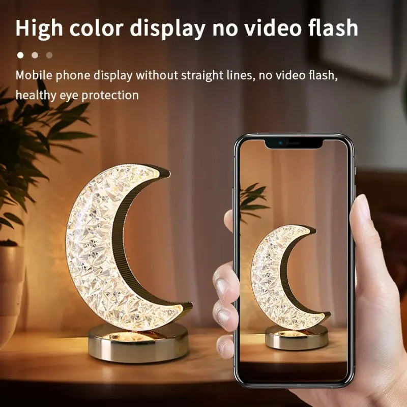 Crystal Touch Dimming Night Light USB 3D Moonlamp for Bedroom