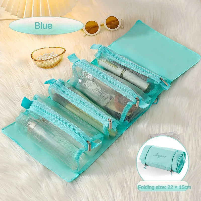 Detachable4 in One Makeup Bag Multifunctional and Minimalist Travel WOMEN'S Foldable Travel Cosmetics Storage and Washing Bag